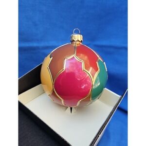 Blown Glass Christmas Ornament HARLEQUIN PATTERN Poland‎ Trimsetter Dillard's 3"